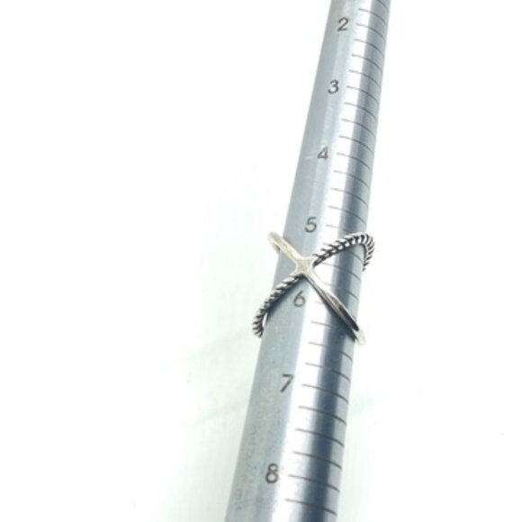 CAROLYN POLLACK RELIOS STERLING SILVER TWIST X RING SIZE 5.5 SIGNED 925 - Picture 12 of 16
